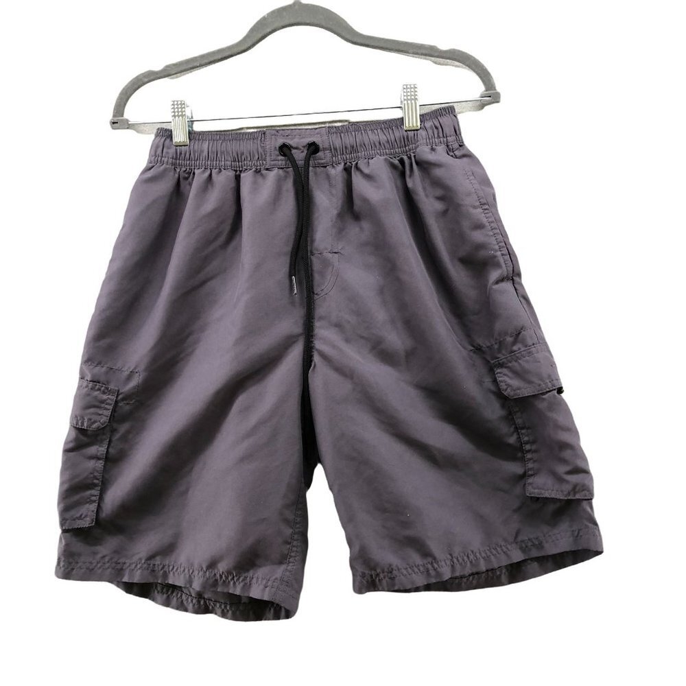 Tesla‎ Swim Trunks Mens S Gray Lined 9" Inseam Shorts